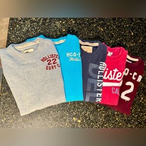 Vintage Y2K Hollister Men’s Shirt Bundle Lot 5 Large Long Sleeve Thermal Graphic